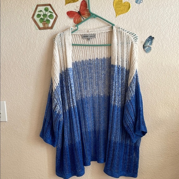 Cato Blue and White Gradient Cardigan Sweater - Picture 5 of 5